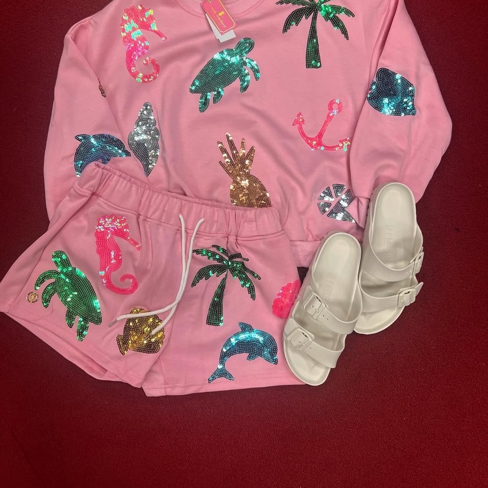 Simply Southern Pink Sequin Lounge Set